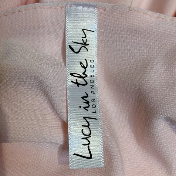 Lucy in the Sky Pink Blush Halter Backless Dress Size Small - Picture 8 of 9